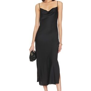 NWT All Saints Black Satin Hadley Slip Dress, US 6 - GET BEFORE XMAS